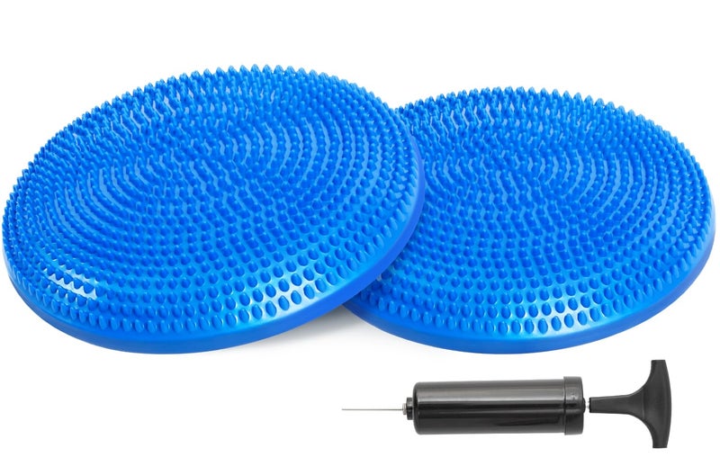 Primasole Balance Disc with Air Pump Wobble Cushion for Stability Workout 2 PCS Cobalt Blue Color PSS91NH052A - Image 1